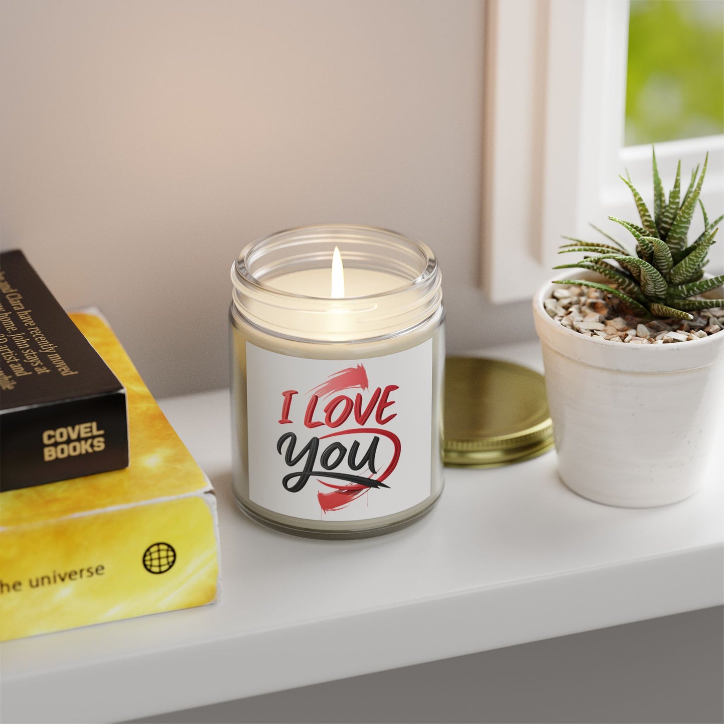 Romantic Scented Candles, Coconut Apricot Wax, I Love You Candle, Gift for Her, Wedding Favors, Home Decor, Anniversary Gift