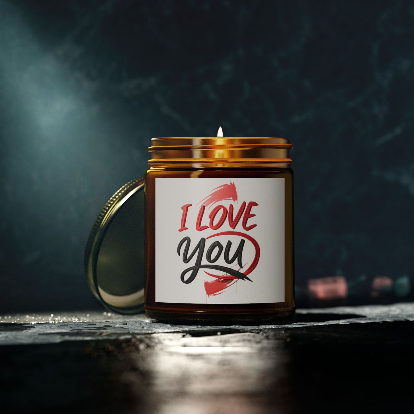 Romantic Scented Candles, Coconut Apricot Wax, I Love You Candle, Gift for Her, Wedding Favors, Home Decor, Anniversary Gift