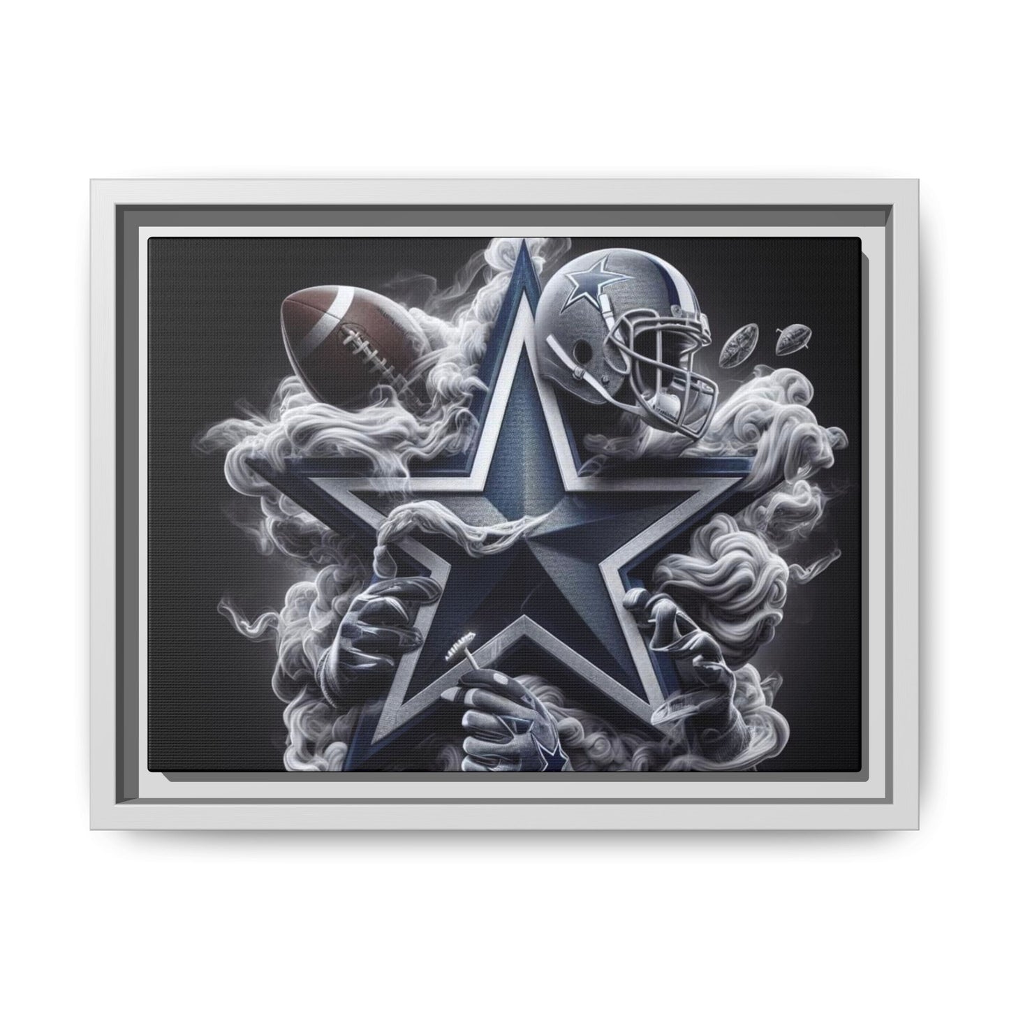 Framed Matte Dallas Cowboys Canvas, Sports Decor, Football Fan Gift 12" x 9" (Horizontal)