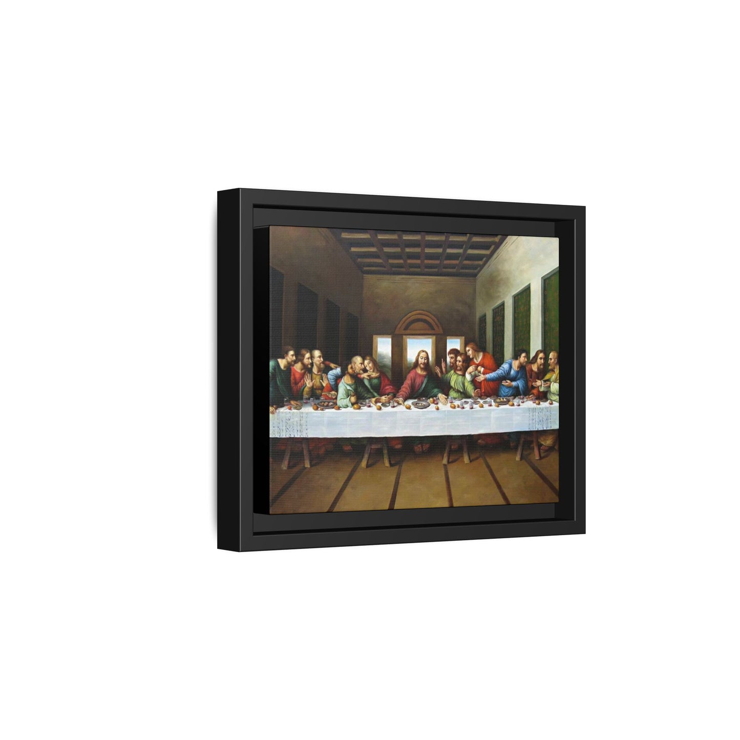 Framed Matte Canvas Last Supper Wall Art, Religious Home Gift Decor (Multiple sizes)