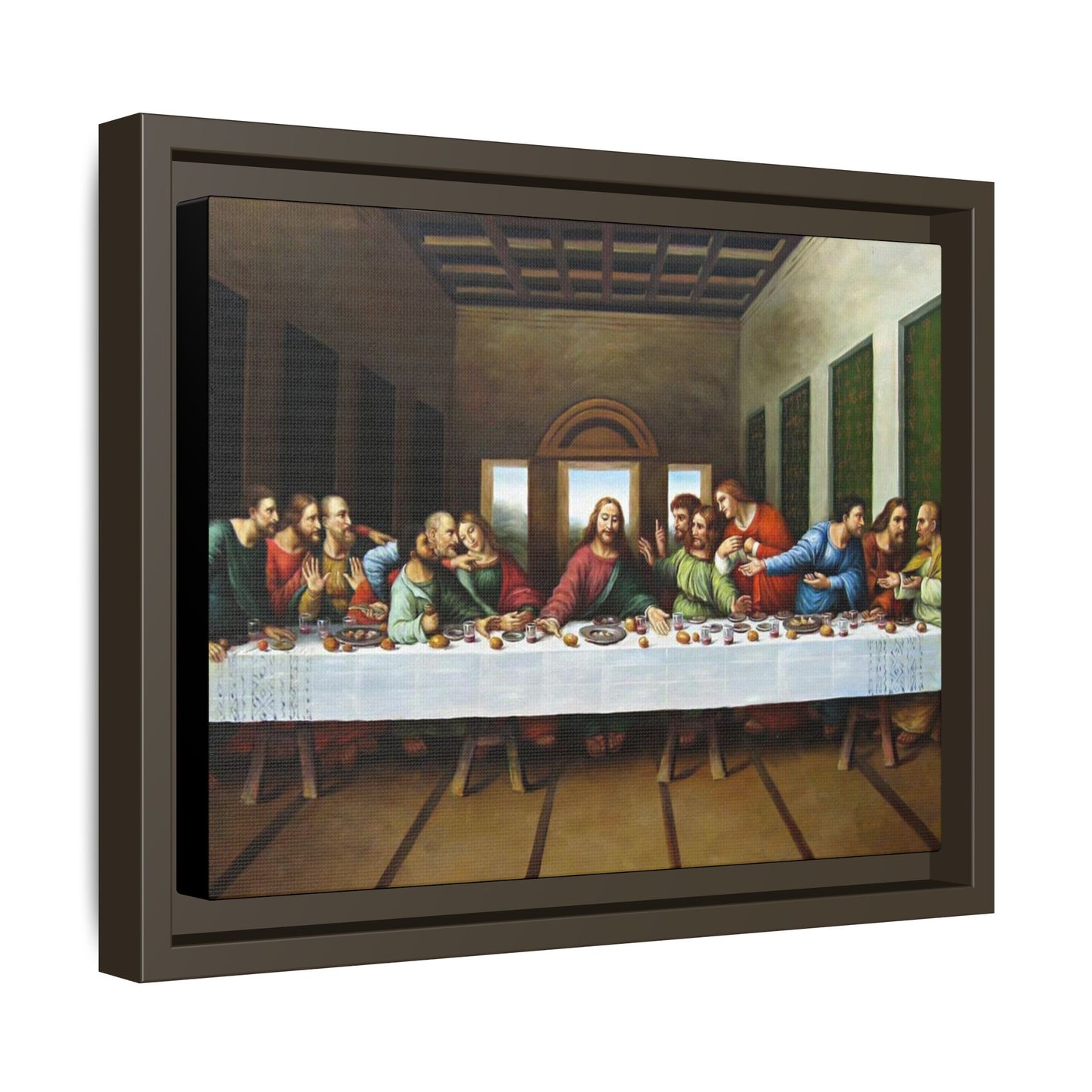 Framed Matte Canvas Last Supper Wall Art, Religious Home Gift Decor (Multiple sizes)