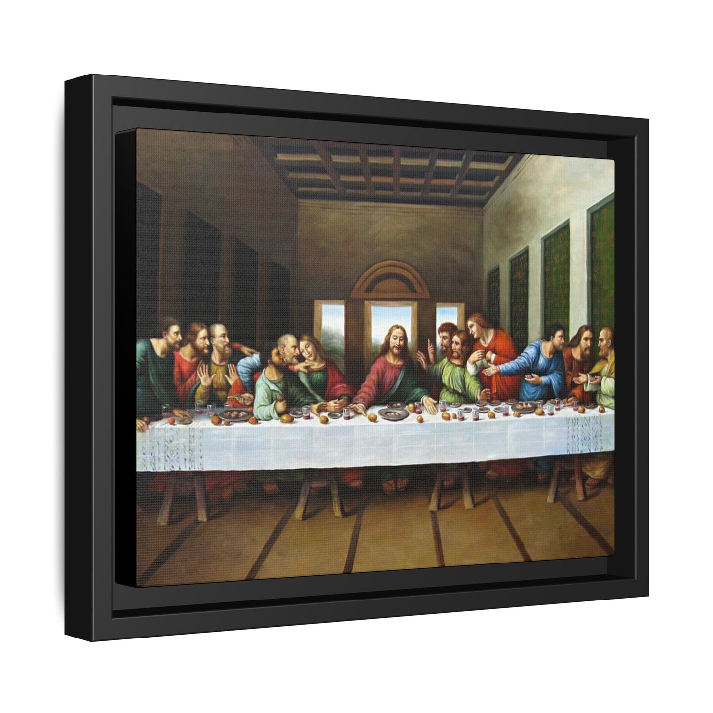 Framed Matte Canvas Last Supper Wall Art, Religious Home Gift Decor (Multiple sizes)