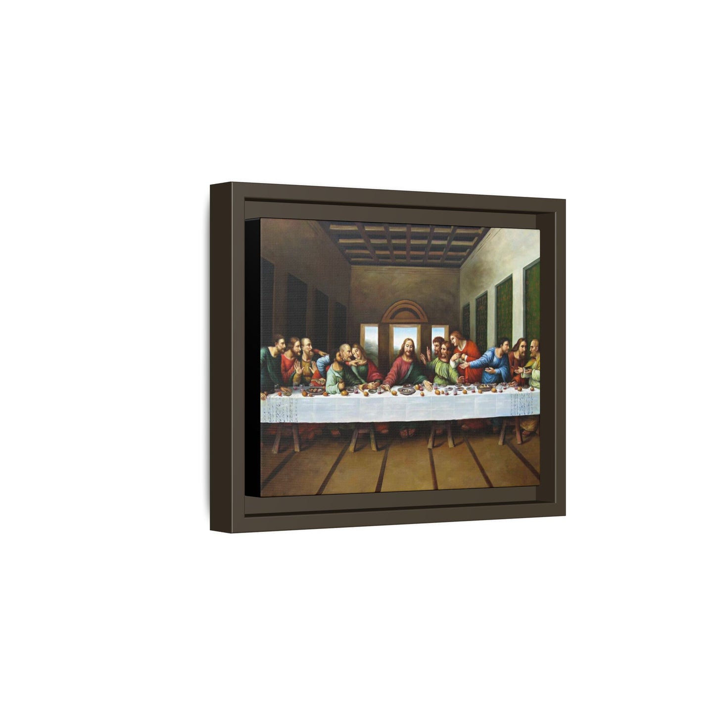 Framed Matte Canvas Last Supper Wall Art, Religious Home Gift Decor (Multiple sizes)