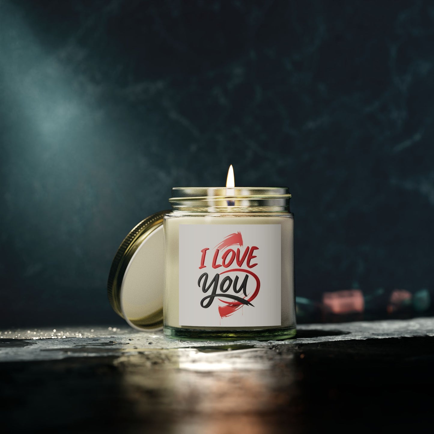 Romantic Scented Candles, Coconut Apricot Wax, I Love You Candle, Gift for Her, Wedding Favors, Home Decor, Anniversary Gift