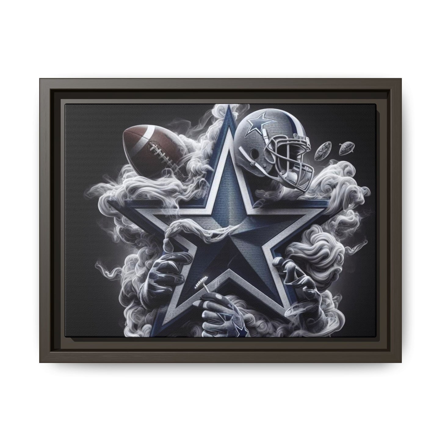 Framed Matte Dallas Cowboys Canvas, Sports Decor, Football Fan Gift 12" x 9" (Horizontal)