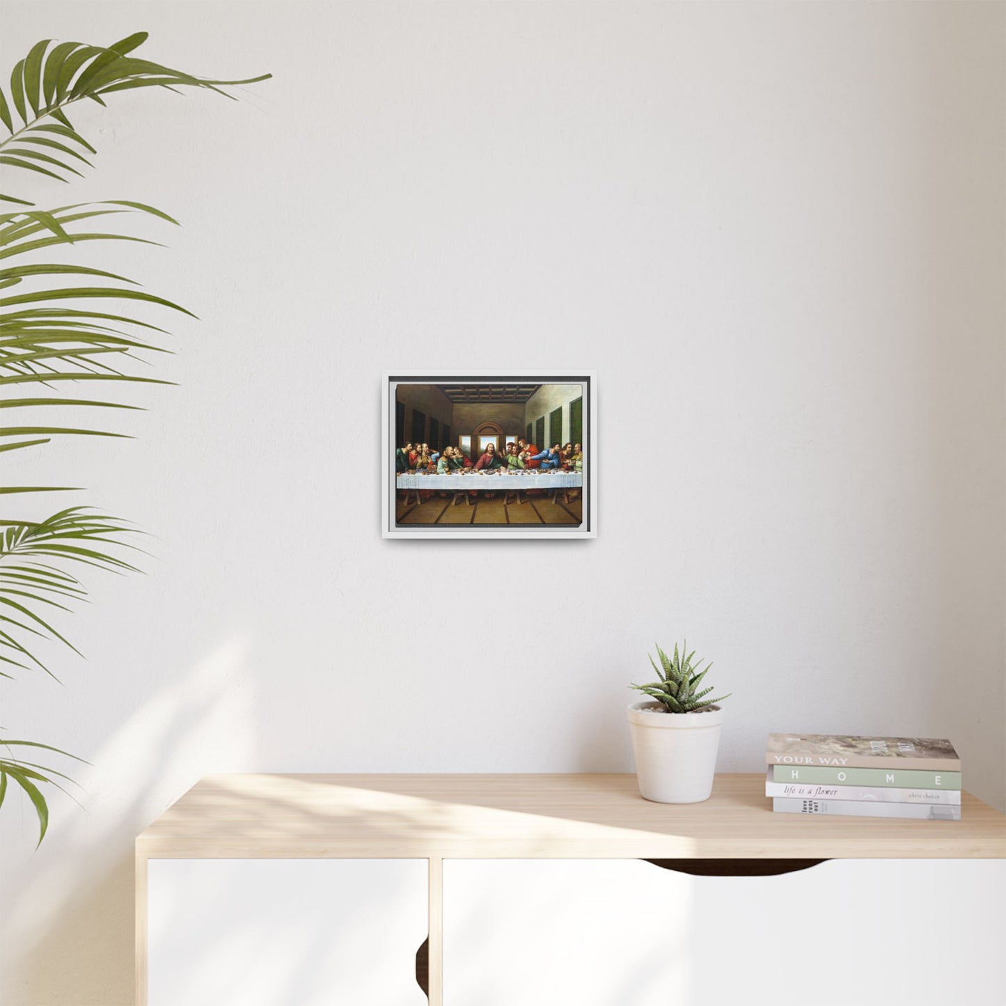 Framed Matte Canvas Last Supper Wall Art, Religious Home Gift Decor (Multiple sizes)