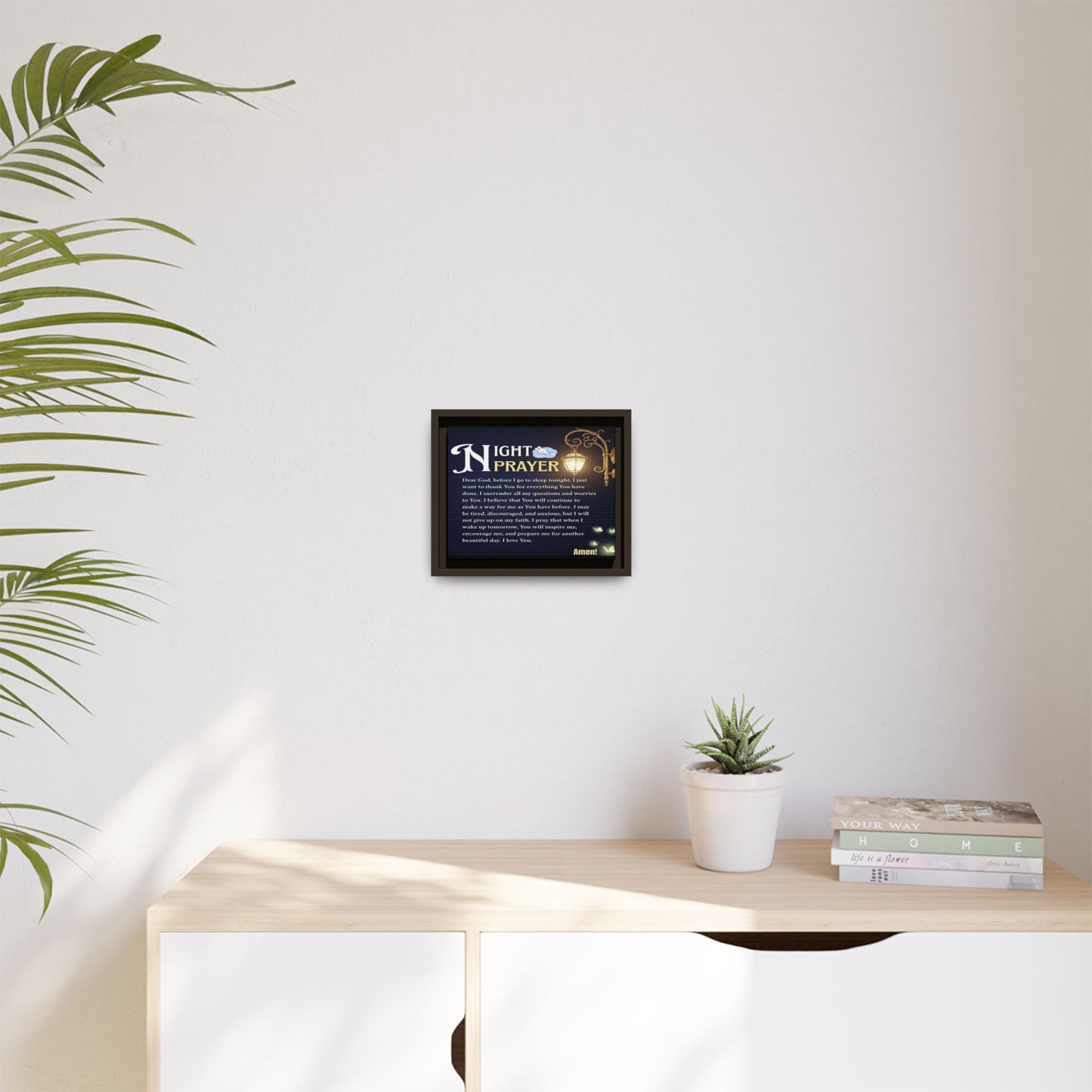 Framed Matte Canvas Night Prayer Art, Home Decor, Gift (Multiple sizes)