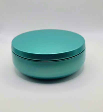 Elegant 16 oz Light Teal Tin Candles