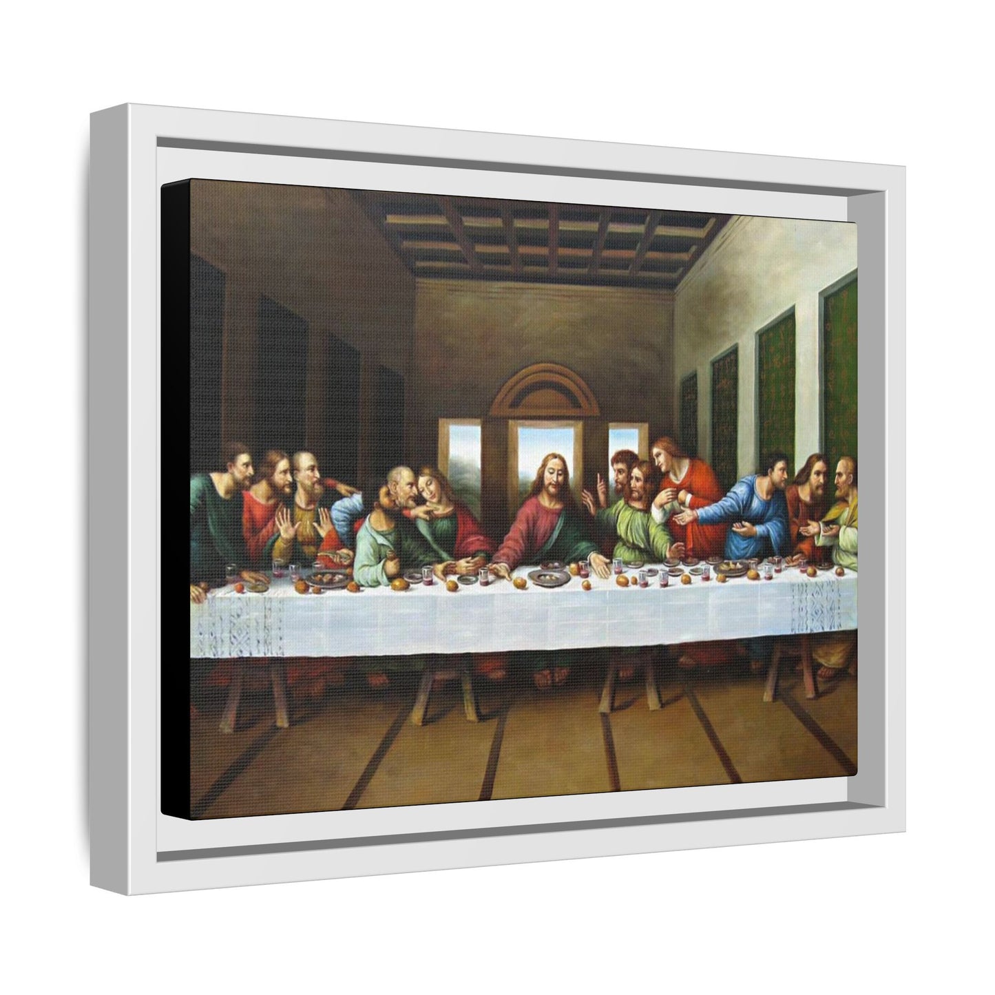 Framed Matte Canvas Last Supper Wall Art, Religious Home Gift Decor (Multiple sizes)