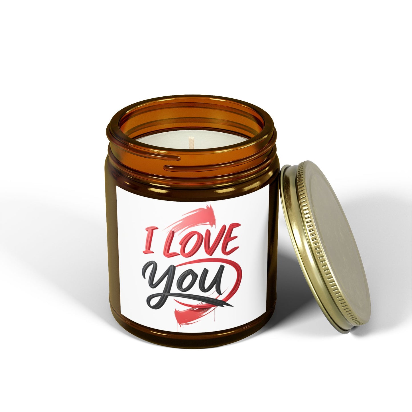 Romantic Scented Candles, Coconut Apricot Wax, I Love You Candle, Gift for Her, Wedding Favors, Home Decor, Anniversary Gift