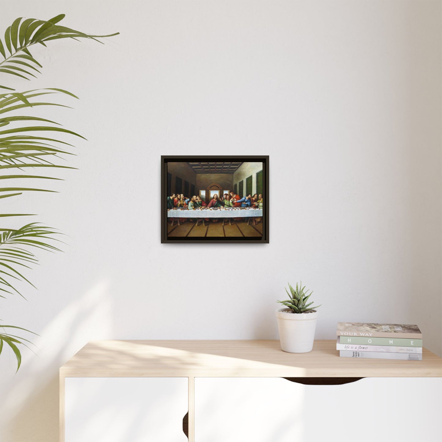 Framed Matte Canvas Last Supper Wall Art, Religious Home Gift Decor (Multiple sizes)