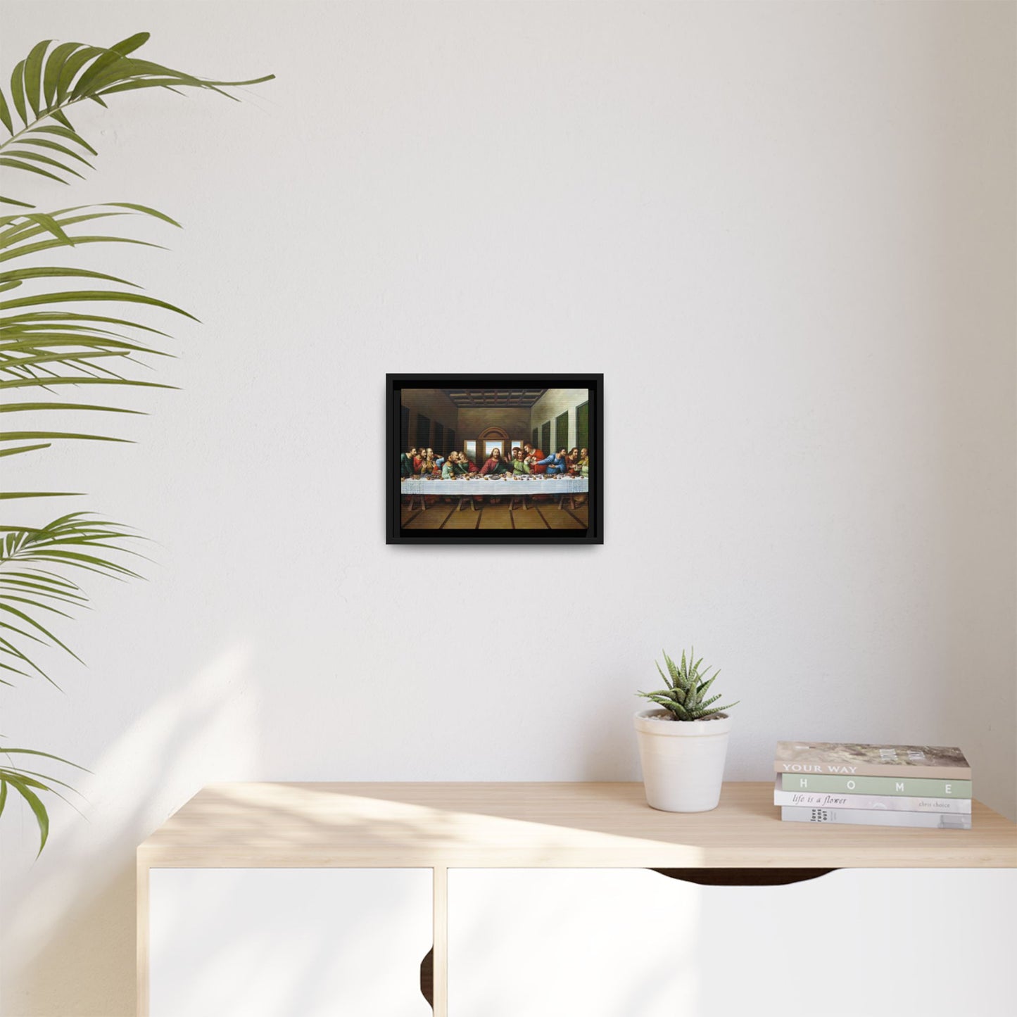 Framed Matte Canvas Last Supper Wall Art, Religious Home Gift Decor (Multiple sizes)