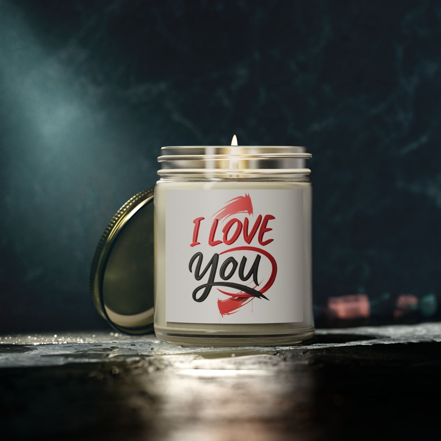 Romantic Scented Candles, Coconut Apricot Wax, I Love You Candle, Gift for Her, Wedding Favors, Home Decor, Anniversary Gift