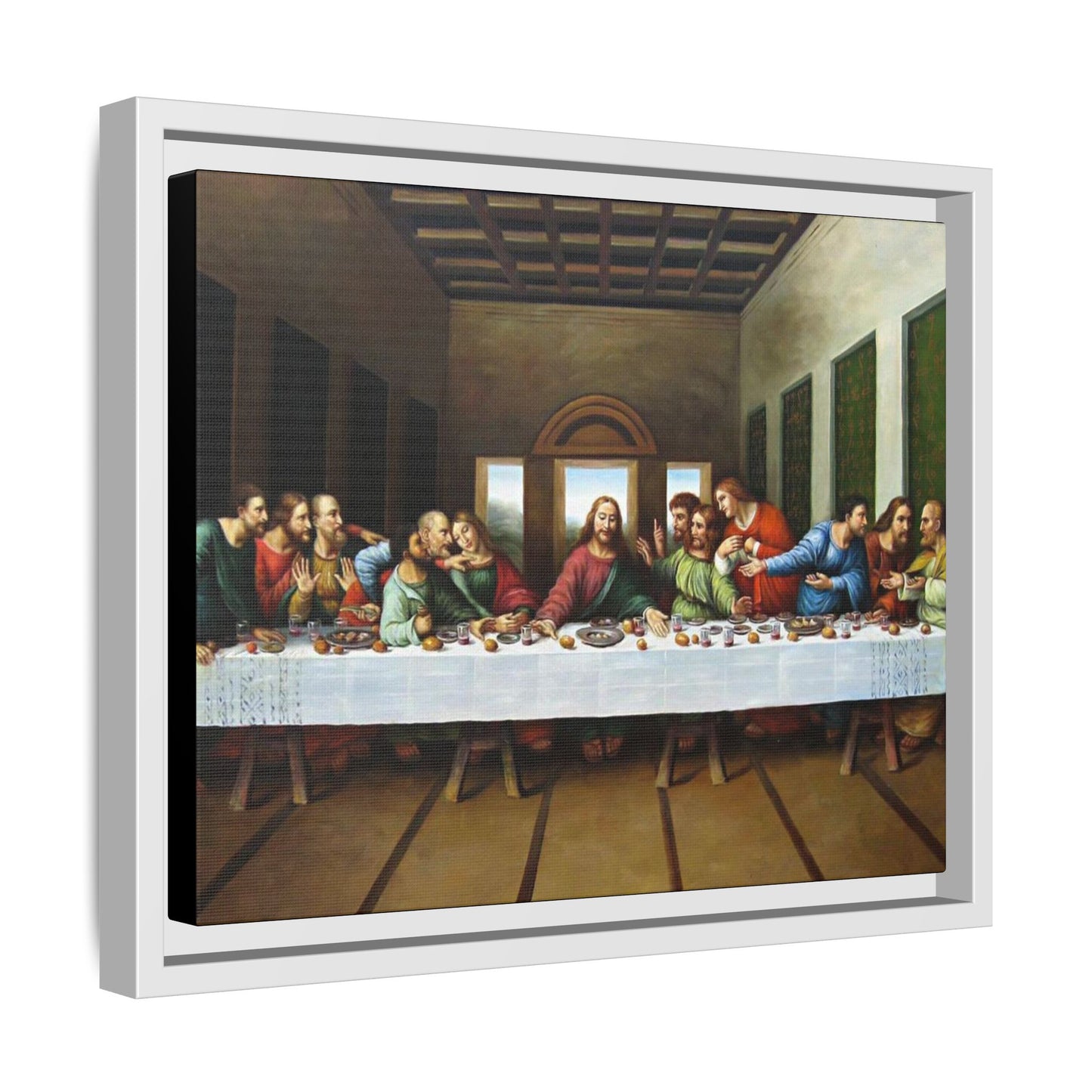 Framed Matte Canvas Last Supper Wall Art, Religious Home Gift Decor (Multiple sizes)