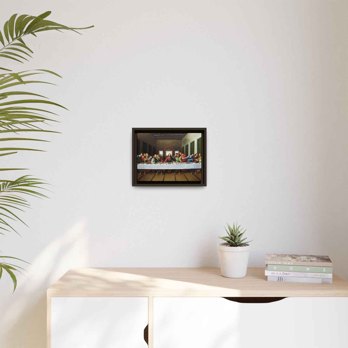 Framed Matte Canvas Last Supper Wall Art, Religious Home Gift Decor (Multiple sizes)