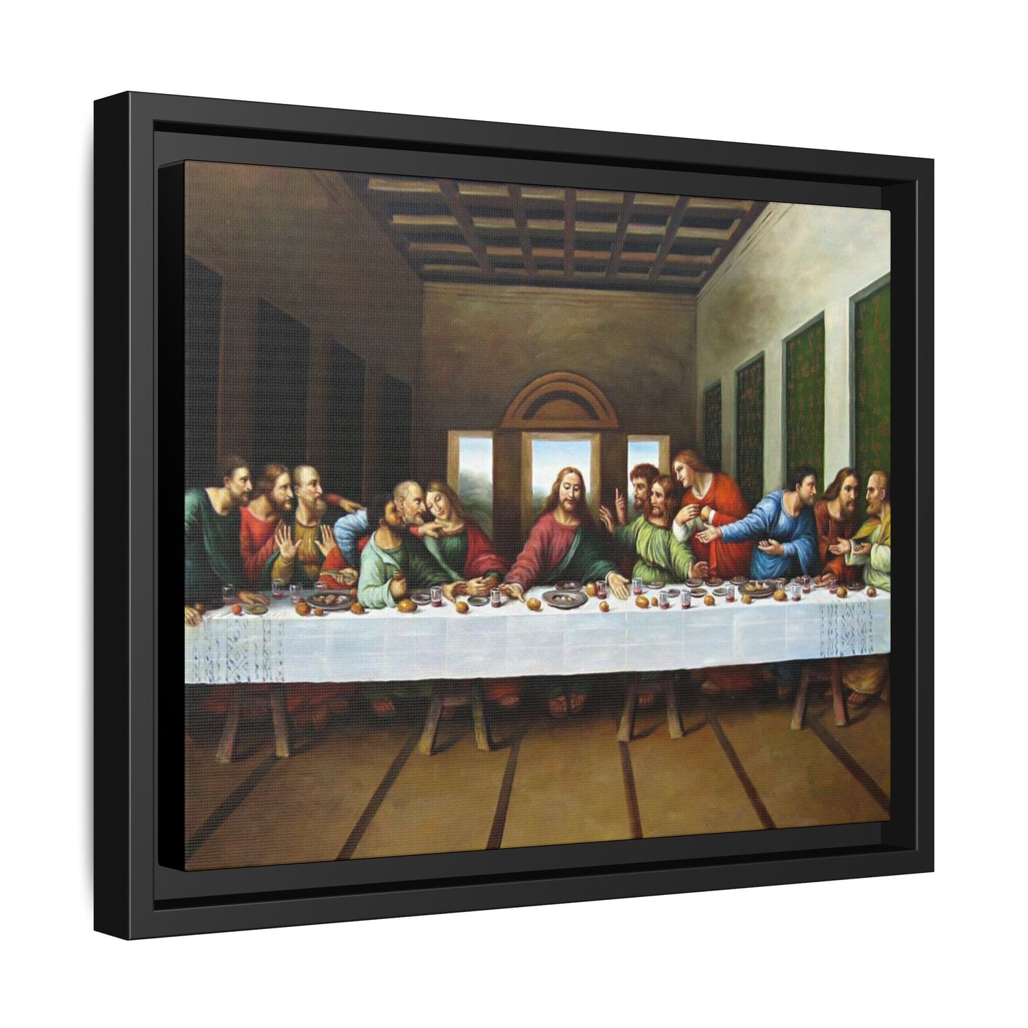 Framed Matte Canvas Last Supper Wall Art, Religious Home Gift Decor (Multiple sizes)