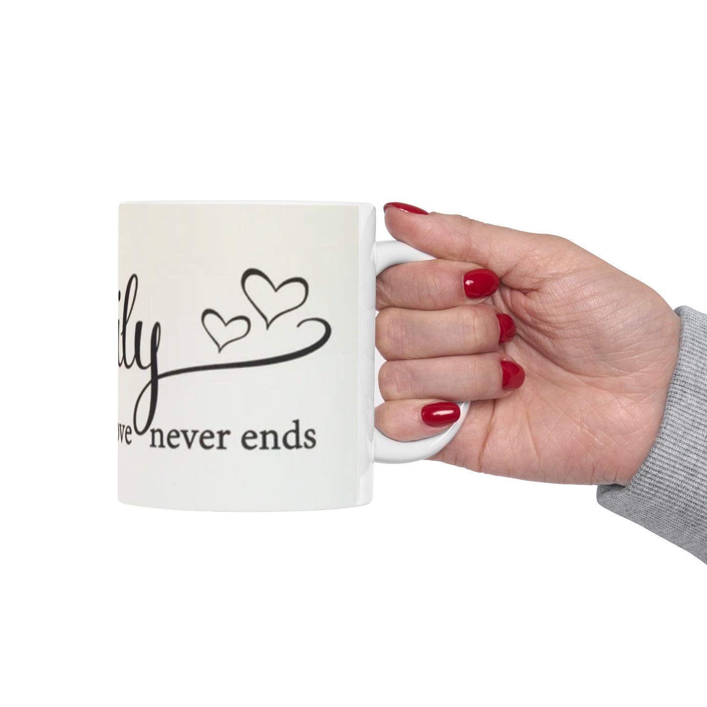 Family Quote Ceramic Mug, Inspirational Coffee Cup, Gift for Mom, Home Decor