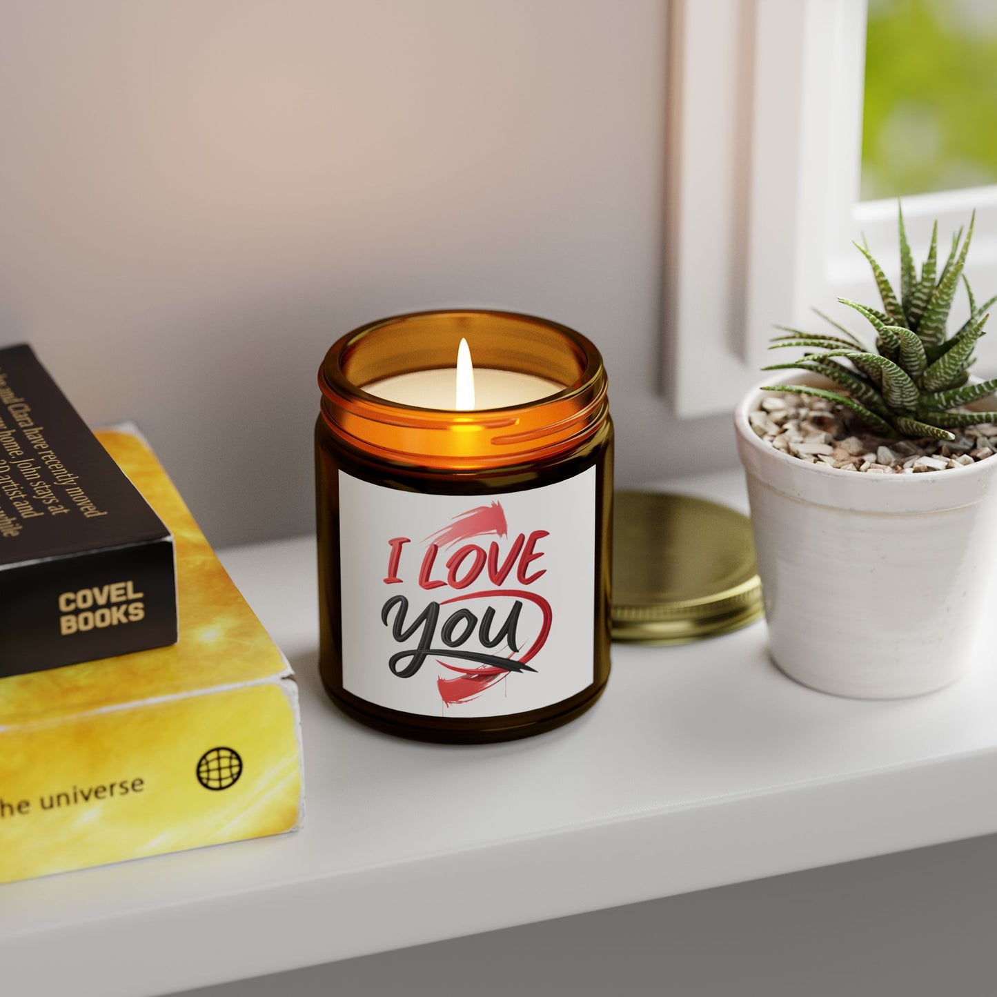 Romantic Scented Candles, Coconut Apricot Wax, I Love You Candle, Gift for Her, Wedding Favors, Home Decor, Anniversary Gift
