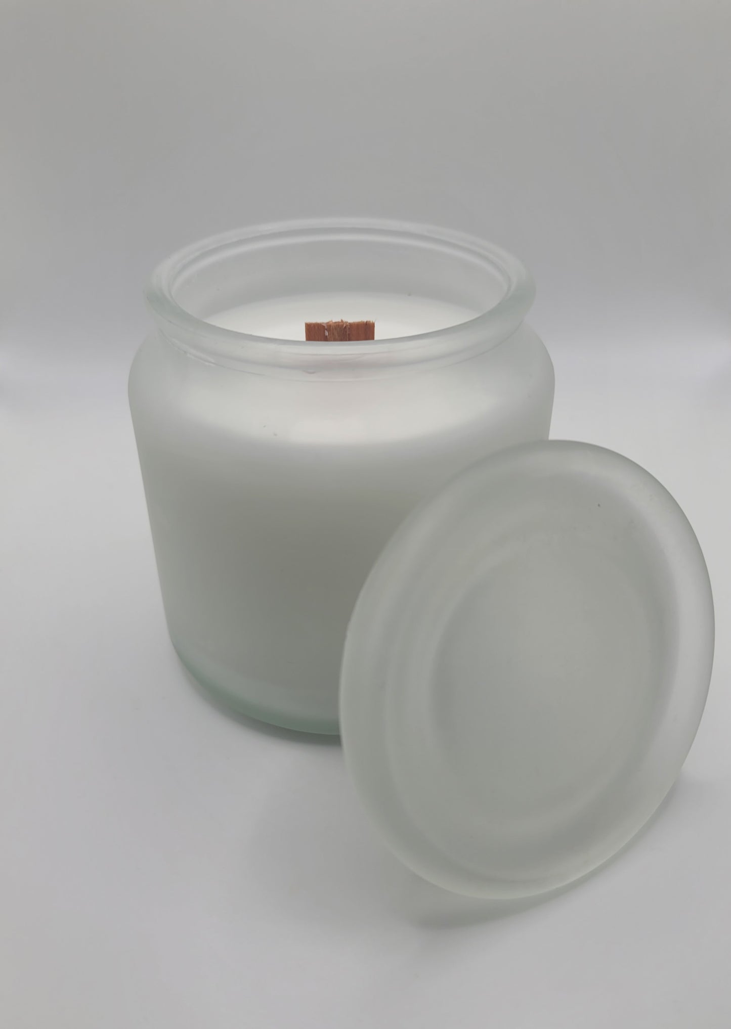 16 oz Frosted White Glass Candle