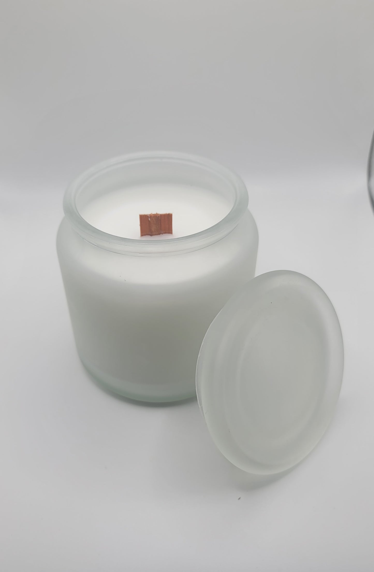 16 oz Frosted White Glass Candle