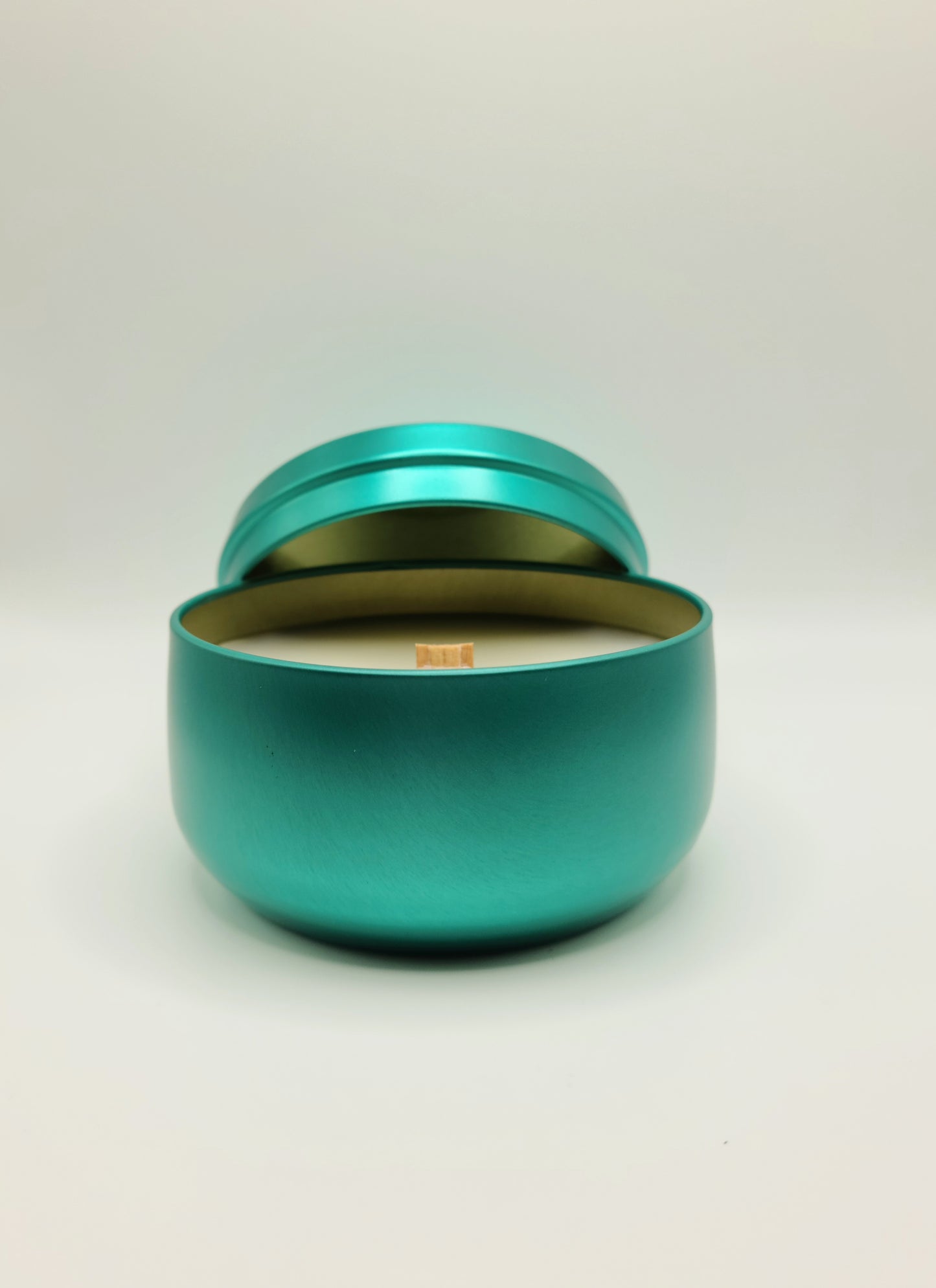 Elegant Teal 8 oz Tin Candles.