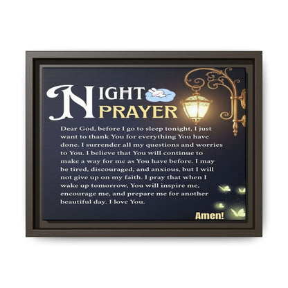 Framed Matte Canvas Night Prayer Art, Home Decor, Gift (Multiple sizes)
