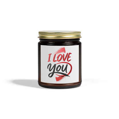 Romantic Scented Candles, Coconut Apricot Wax, I Love You Candle, Gift for Her, Wedding Favors, Home Decor, Anniversary Gift