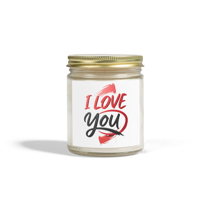 Romantic Scented Candles, Coconut Apricot Wax, I Love You Candle, Gift for Her, Wedding Favors, Home Decor, Anniversary Gift