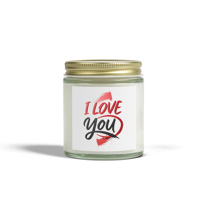 Romantic Scented Candles, Coconut Apricot Wax, I Love You Candle, Gift for Her, Wedding Favors, Home Decor, Anniversary Gift