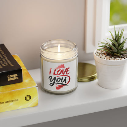 Romantic Scented Candles, Coconut Apricot Wax, I Love You Candle, Gift for Her, Wedding Favors, Home Decor, Anniversary Gift