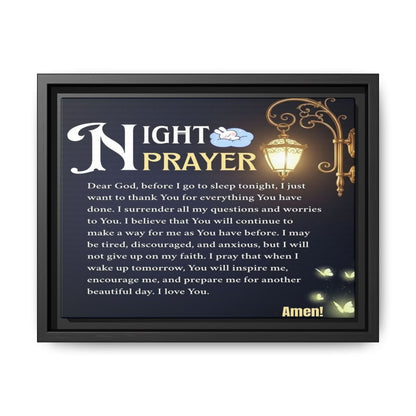 Framed Matte Canvas Night Prayer Art, Home Decor, Gift (Multiple sizes)