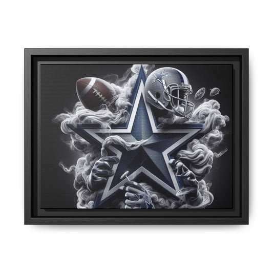 Framed Matte Dallas Cowboys Canvas, Sports Decor, Football Fan Gift 12" x 9" (Horizontal)