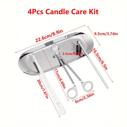 4pcs/set Luxury Candle Care Kit Stainless Steel Wick Trimmer Scissors Extinguisher Hooks DIY Candles Tool Candle Accessories Set