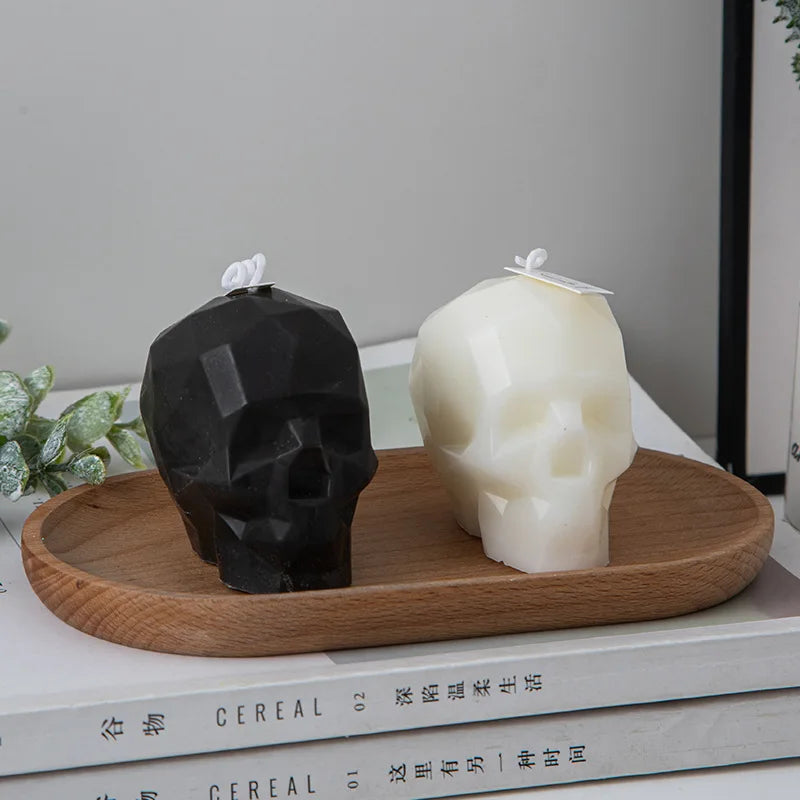 Modern home decoration geometric skull scented candle table decoration and accessories Halloween decorative aromatic candles