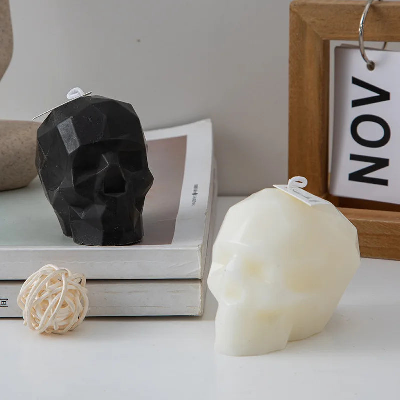 Modern home decoration geometric skull scented candle table decoration and accessories Halloween decorative aromatic candles