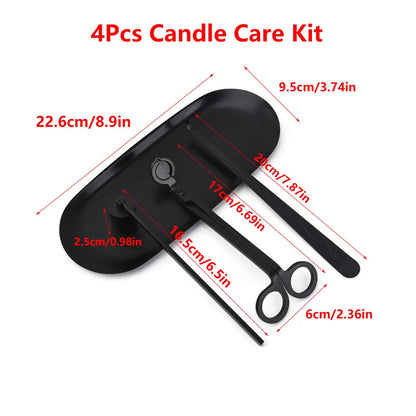 4pcs/set Luxury Candle Care Kit Stainless Steel Wick Trimmer Scissors Extinguisher Hooks DIY Candles Tool Candle Accessories Set
