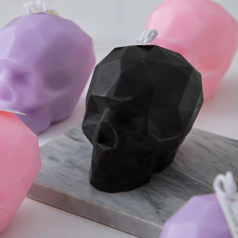 Modern home decoration geometric skull scented candle table decoration and accessories Halloween decorative aromatic candles