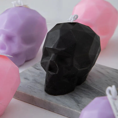 Modern home decoration geometric skull scented candle table decoration and accessories Halloween decorative aromatic candles