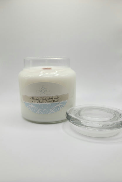 16 oz Glass Candle with Crackling Wooden Wick