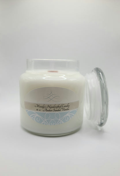 16 oz Glass Candle with Crackling Wooden Wick