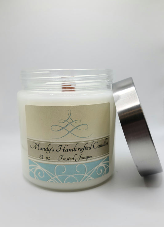 25 oz Clear Glass Candle with Silver lid