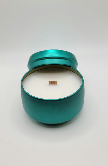 Elegant Teal 4 oz Tin Candles