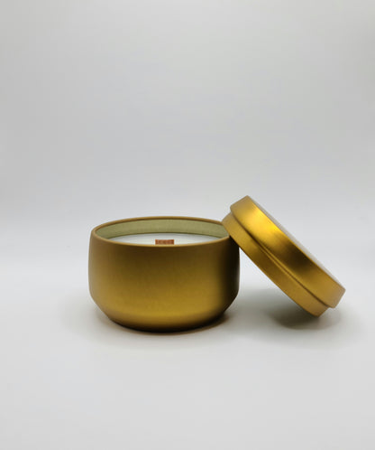 Elegant Gold 4 oz Tin Candles